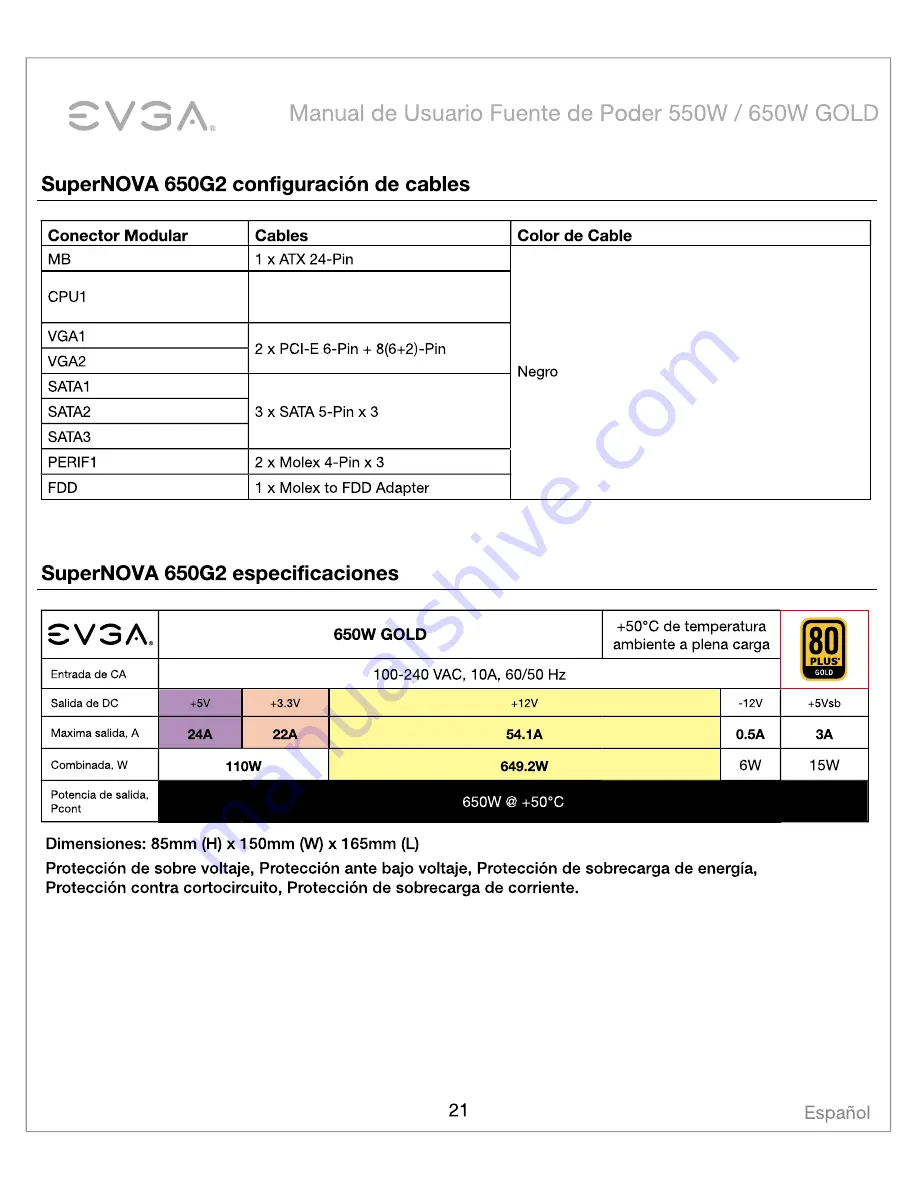 EVGA 550G2 Скачать руководство пользователя страница 23