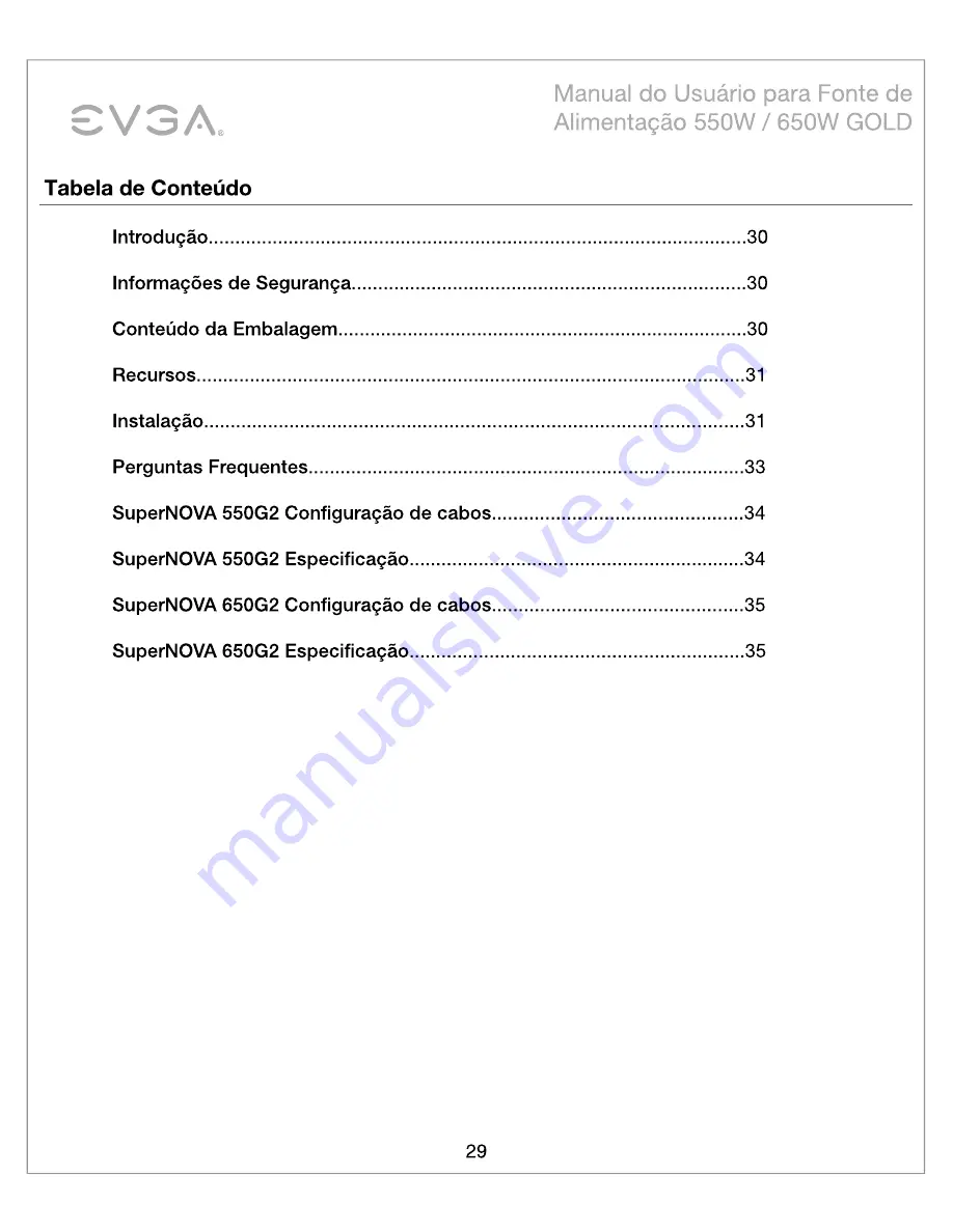 EVGA 550G2 User Manual Download Page 31