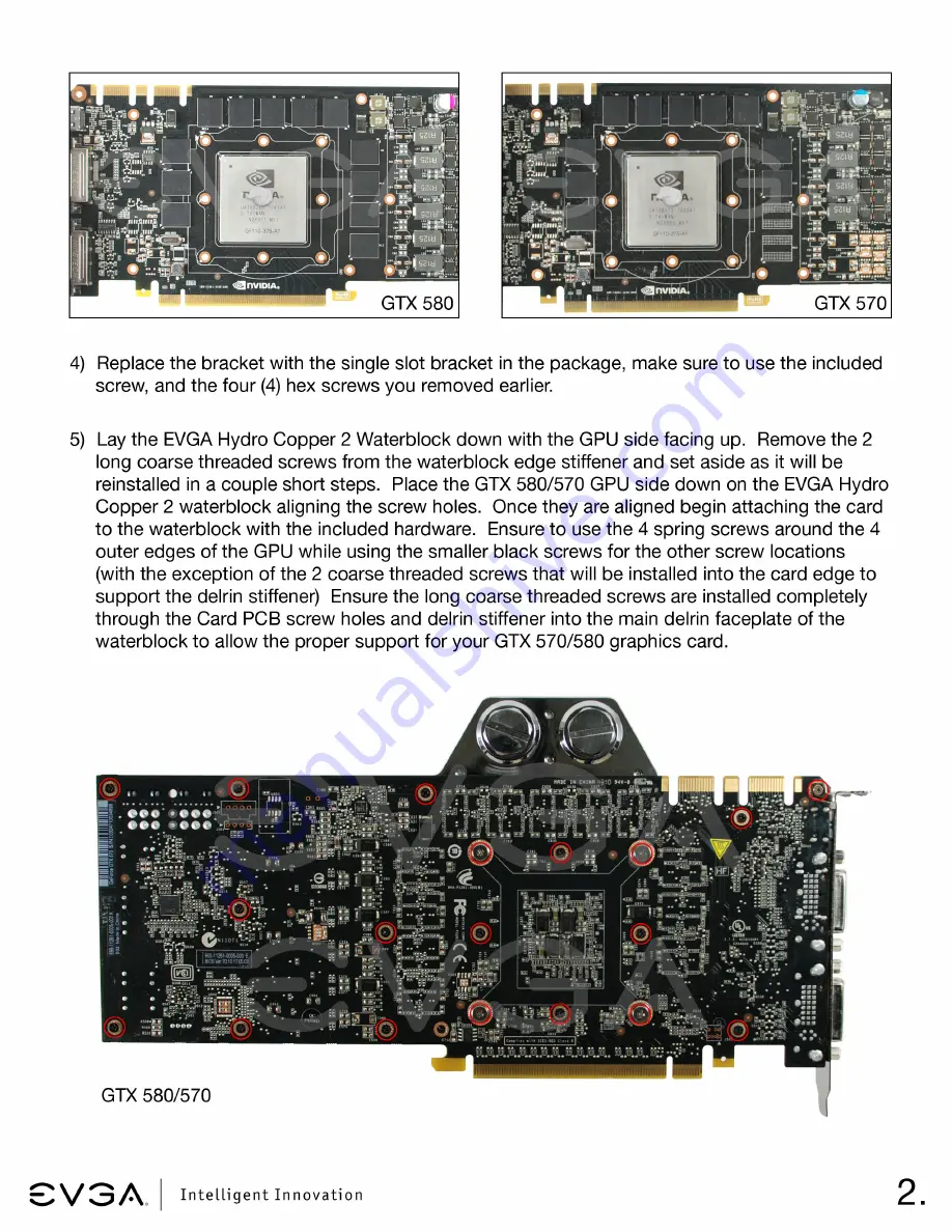 EVGA GeForce GTX 580 FTW Hydro Copper 2 Installation Manual Download Page 3