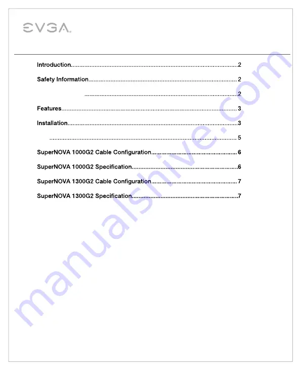 EVGA Supernova 1000 G2 User Manual Download Page 3