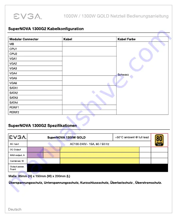 EVGA Supernova 1000 G2 Скачать руководство пользователя страница 16