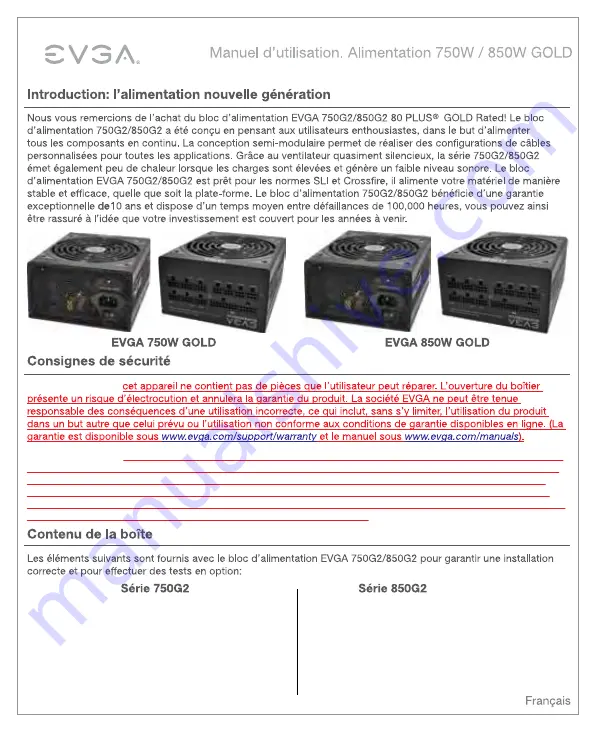 EVGA SuperNOVA 750G2 User Manual Download Page 25