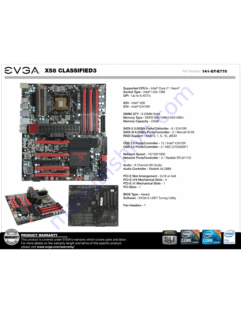 EVGA X58 Classified3 Скачать руководство пользователя страница 2