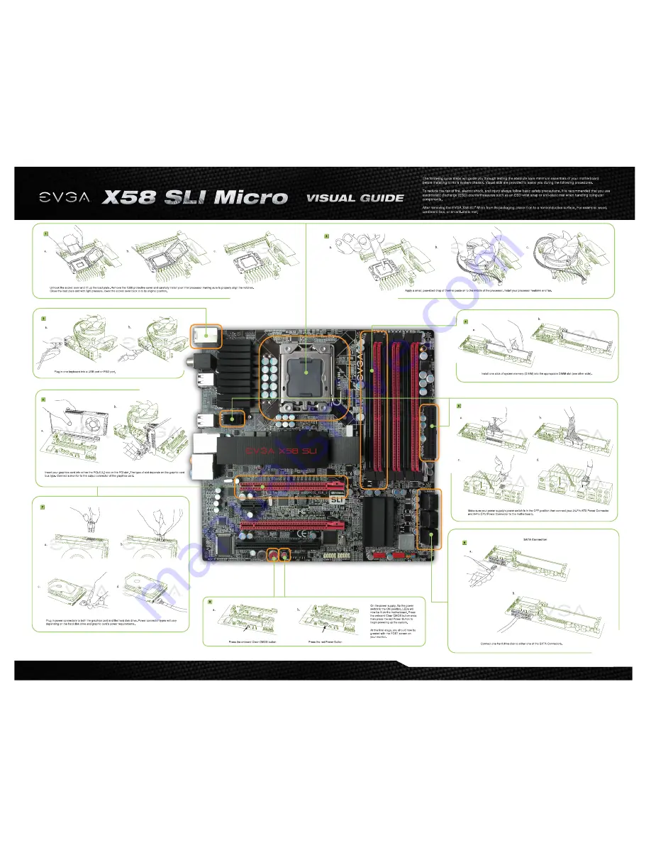 EVGA X58 SLI Micro Visual Manual Download Page 1