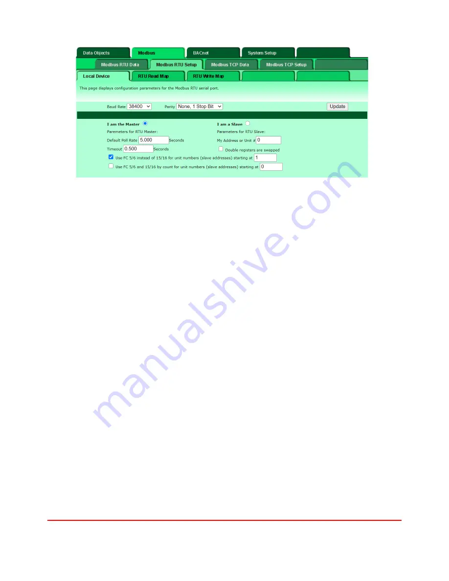 Evolution Controls EVO/ECM-Modbus Application Manual Download Page 42