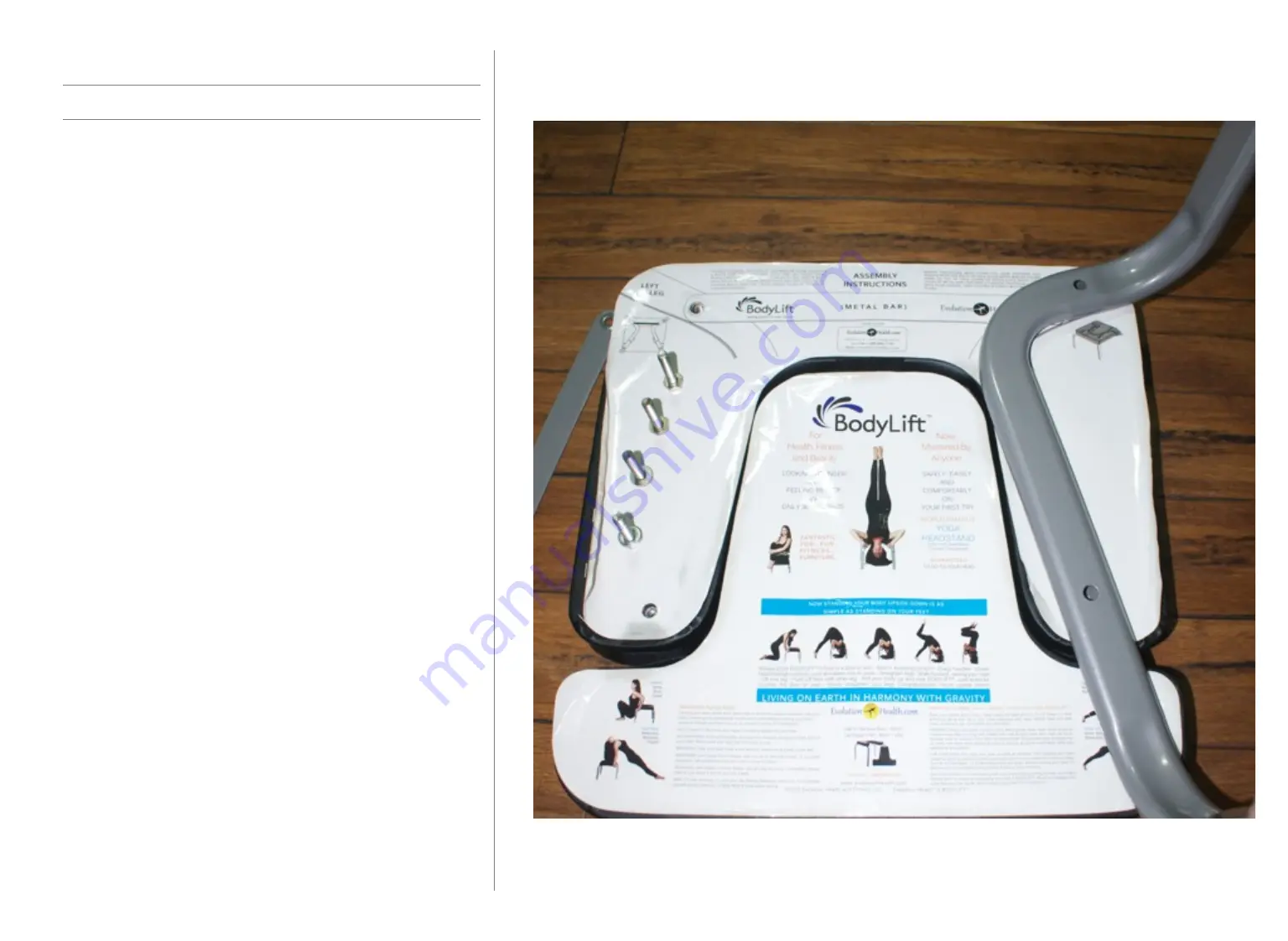 Evolution BodyLift Assembly Instructions Manual Download Page 3