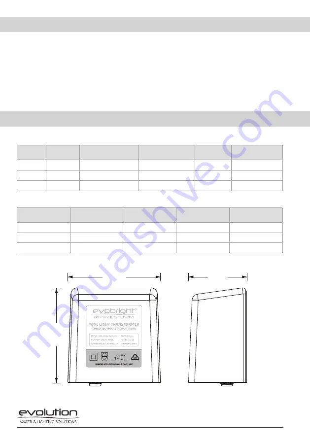 Evolution EVOBRIGHT SINGLE Installation And Operation Manual Download Page 3