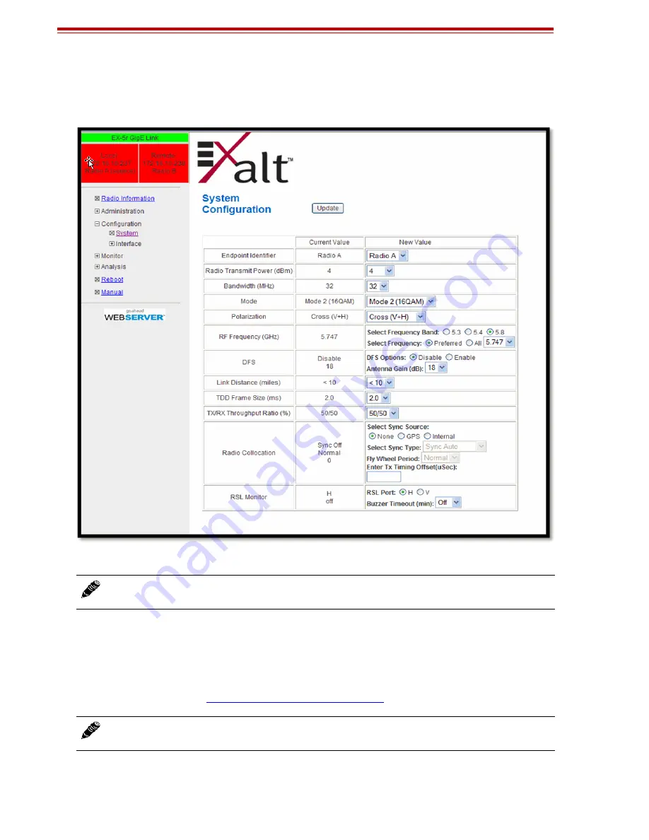 Exalt EX-4.5r GigE Installation And Management Manual Download Page 57