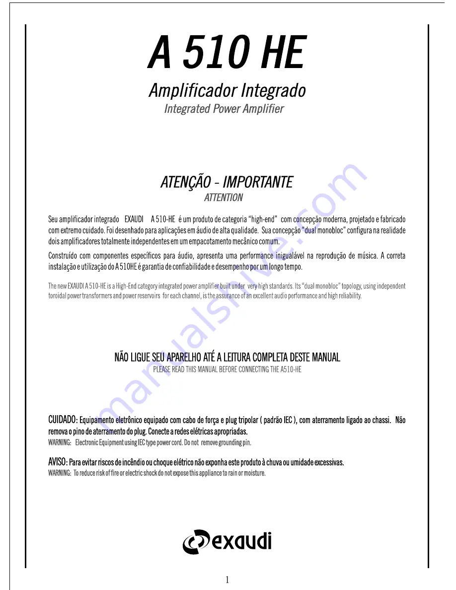 Exaudi A 510 HE User Manual Download Page 1