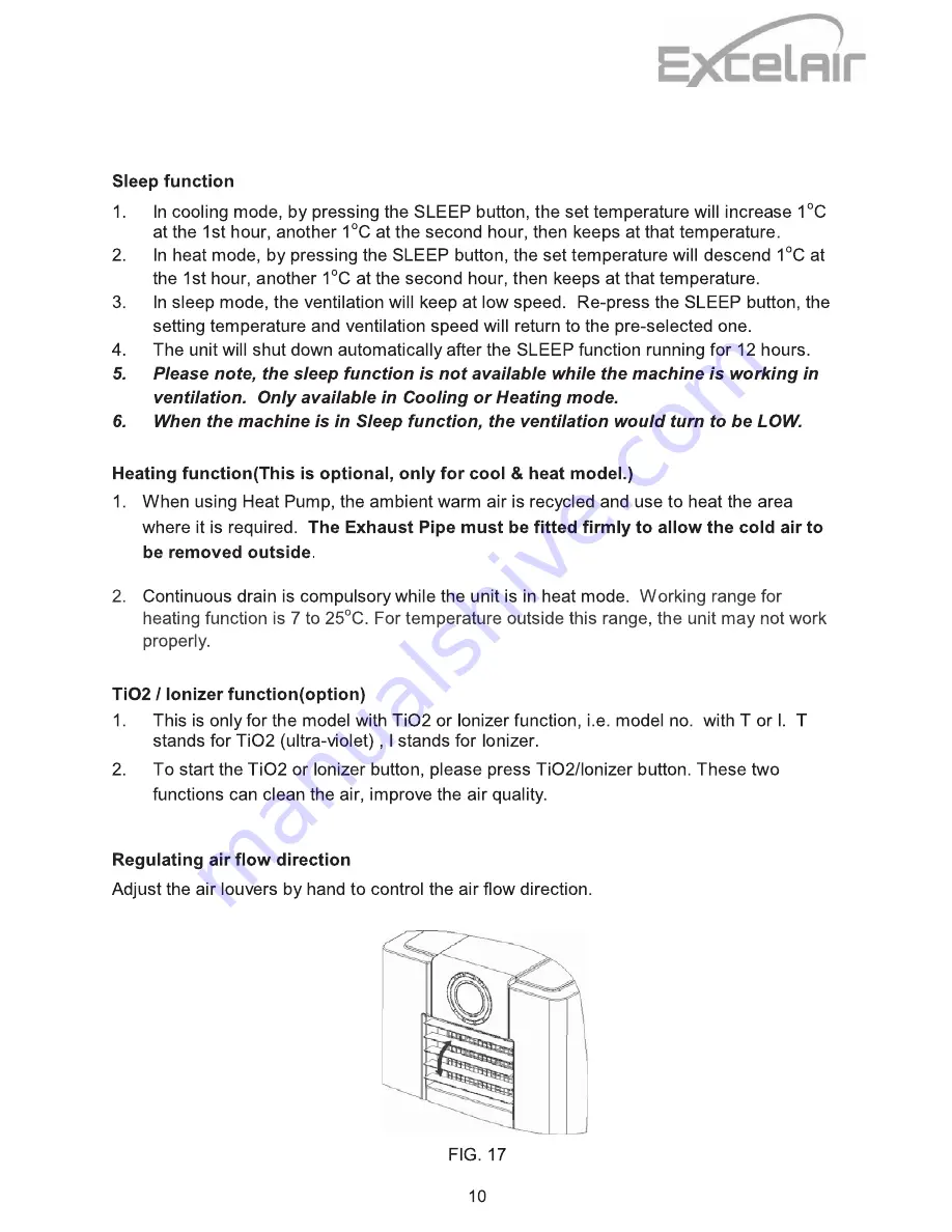 Excelair EPA 16 Instruction Manual Download Page 11