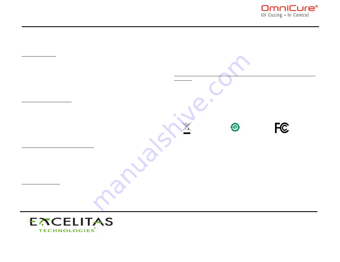 Excelitas Technologies OmniCure LX500 Quick Start Manual Download Page 2