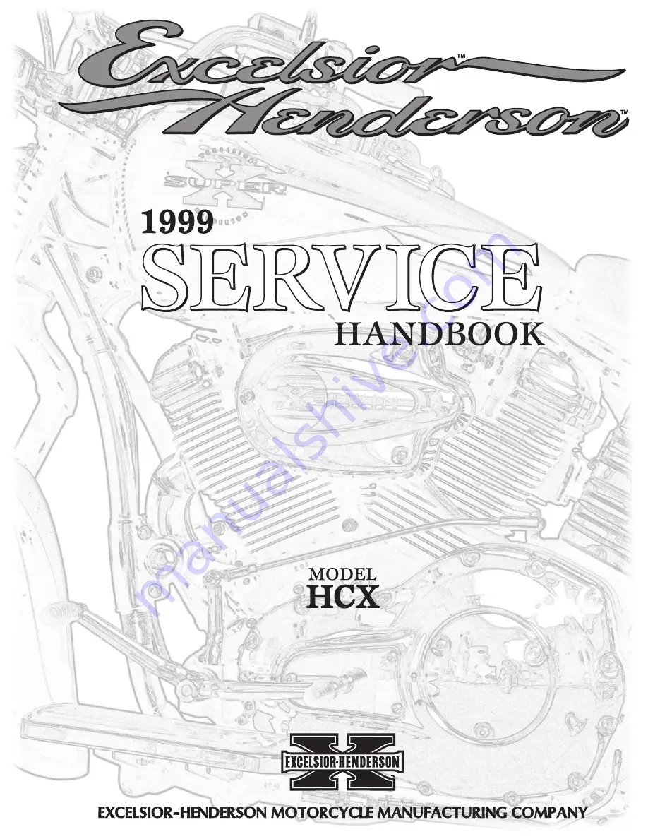 Excelsior-HENDERSON HCX 1999 Service Handbook Download Page 1