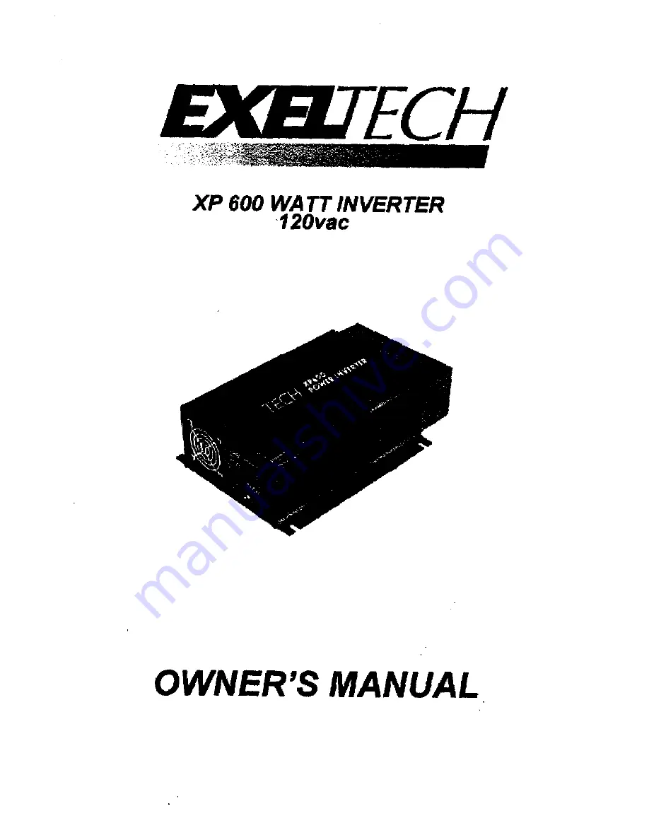 ExelTech XP600 Owner'S Manual Download Page 1