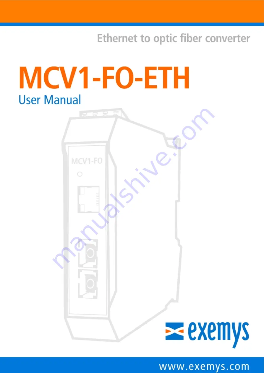 exemys MCV1-FO-ETH User Manual Download Page 1