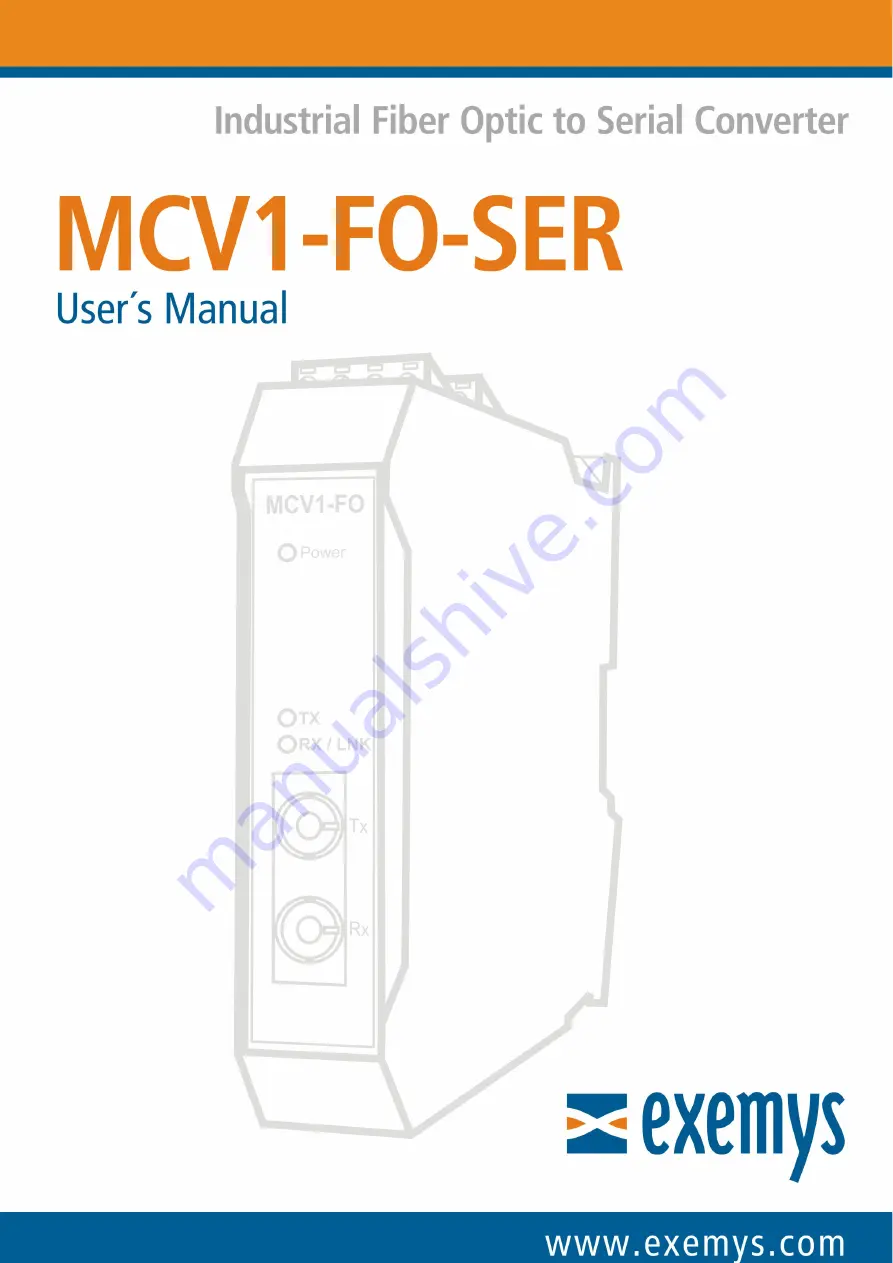 exemys MCV1-FO-SER User Manual Download Page 1