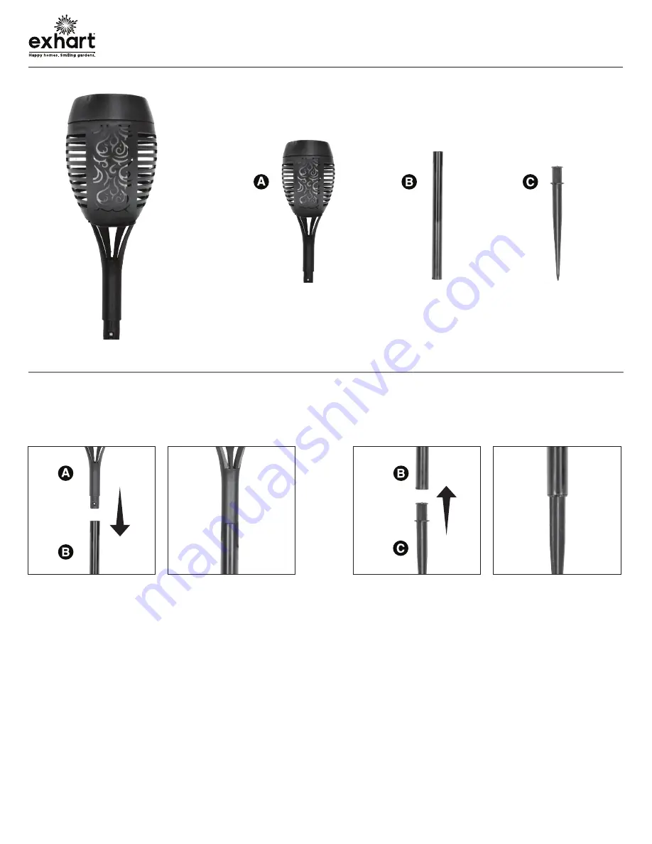 exhart SOLAR GARDEN STAKE Assembly Instructions Download Page 1