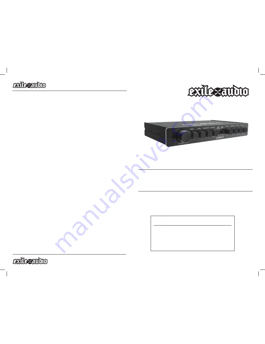 Exile ZLD MKII Скачать руководство пользователя страница 1