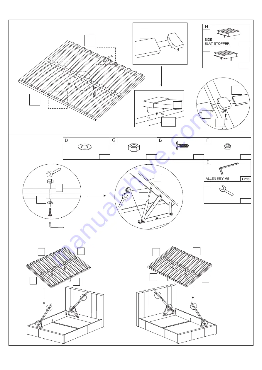 expand furniture REVEAL QUEEN BED Assembly Instruction Manual Download Page 8