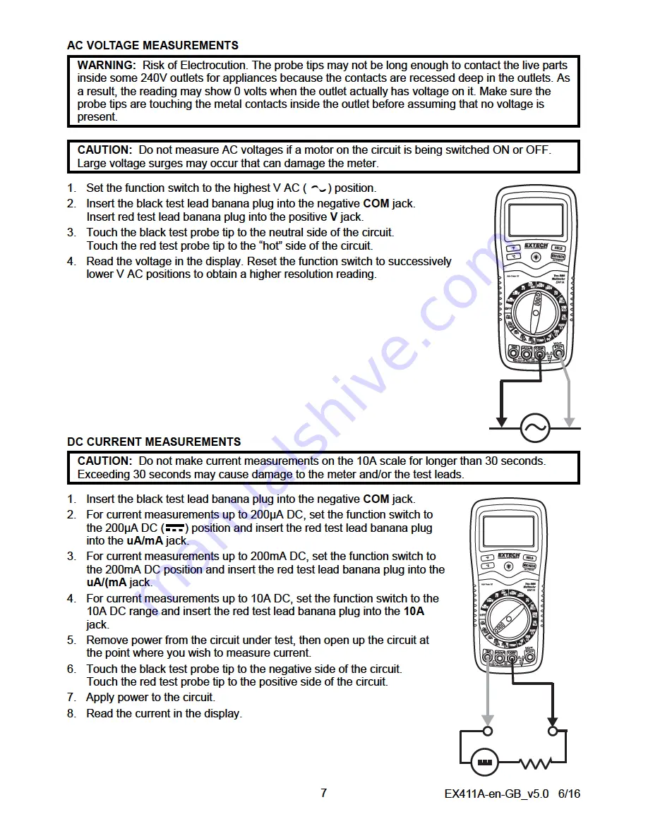 Extech Instruments EX411A User Manual Download Page 7