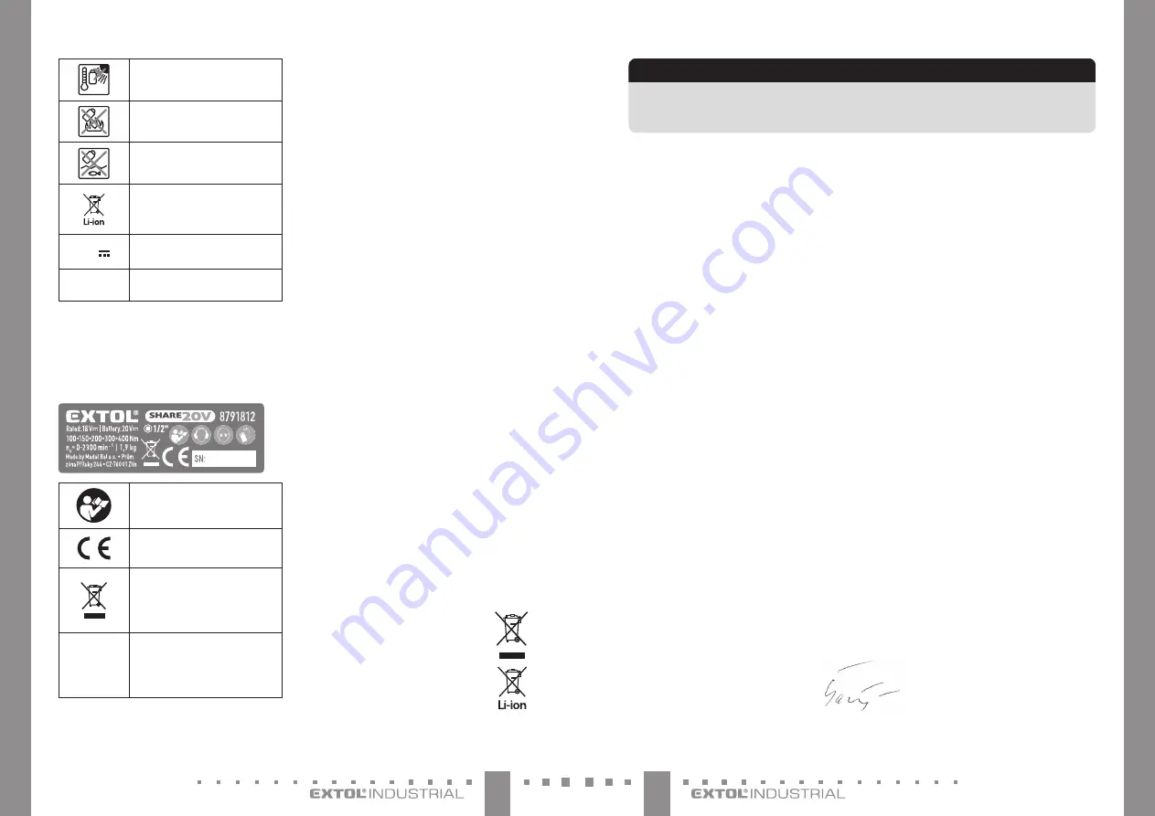 Extol Industrial 8791812 Translation Of The Original User Manual Download Page 37