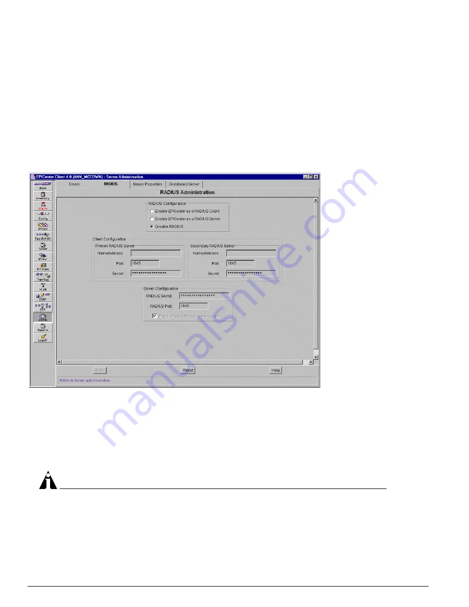 Extreme Networks EPICenter 4.1 Software Installation Manual Download Page 362