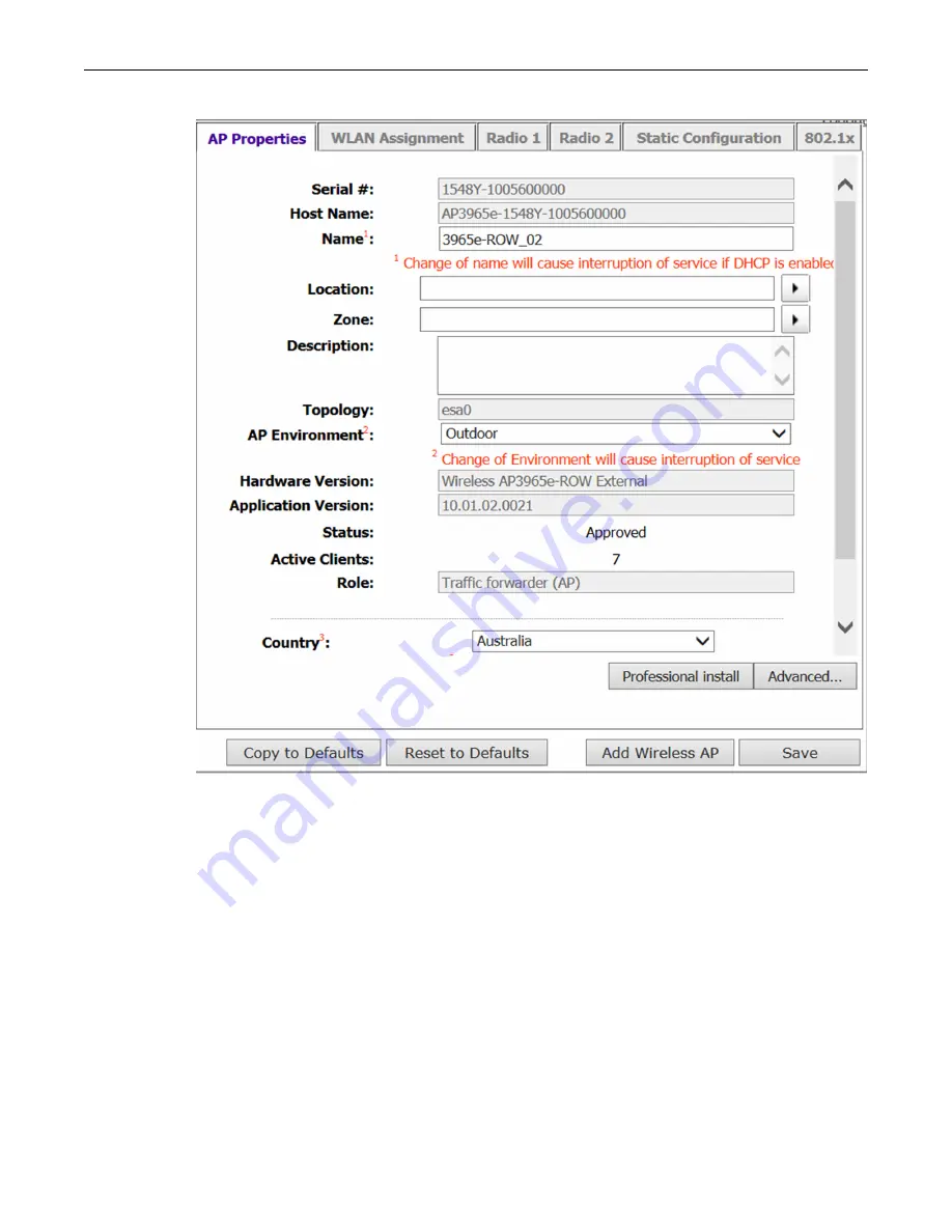 Extreme Networks ExtremeWireless AP3965e Installation Manual Download Page 27