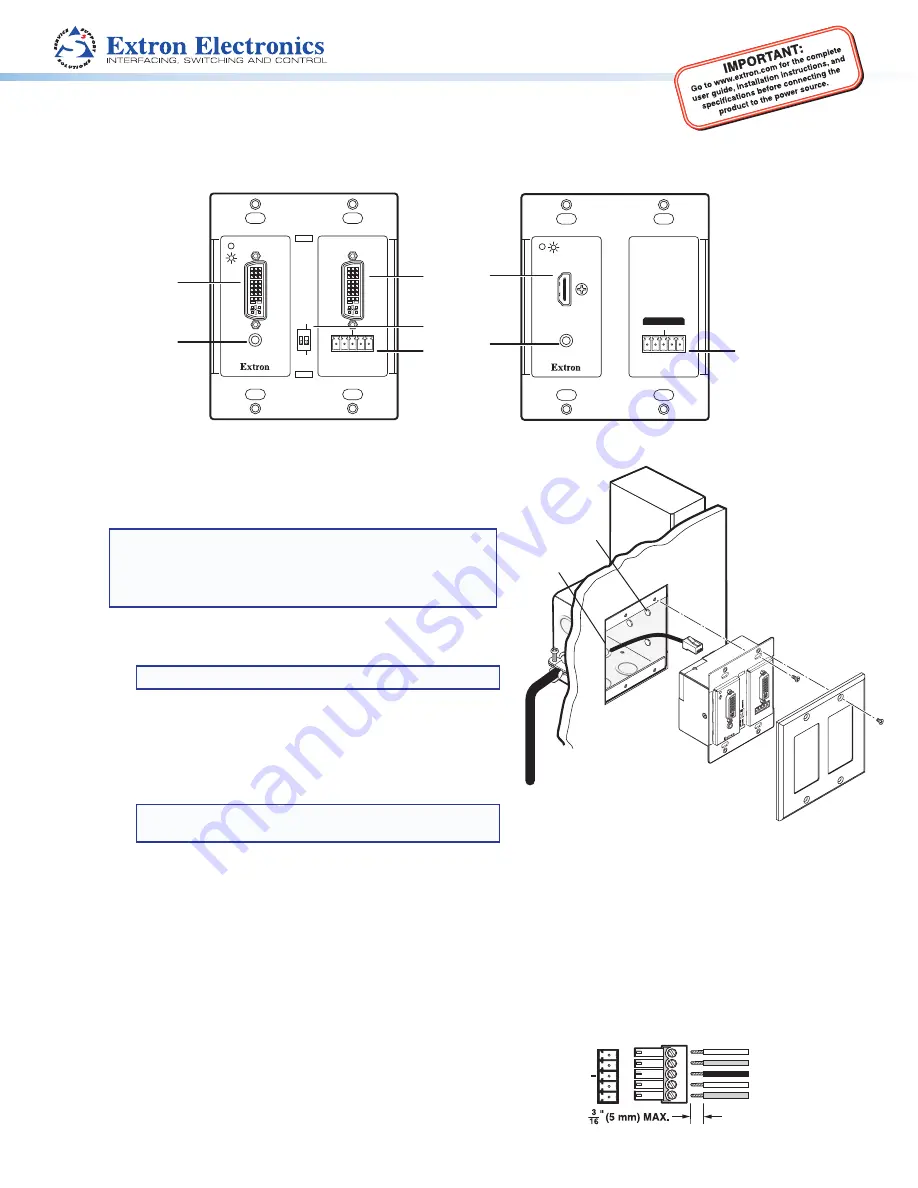 Extron electronics DTP DVI 230 D Setup Manual Download Page 1