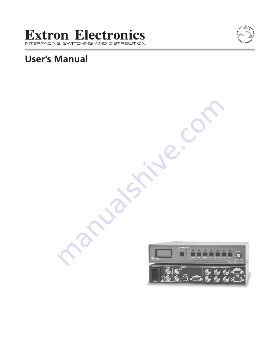 Extron electronics DVS 150 Скачать руководство пользователя страница 1