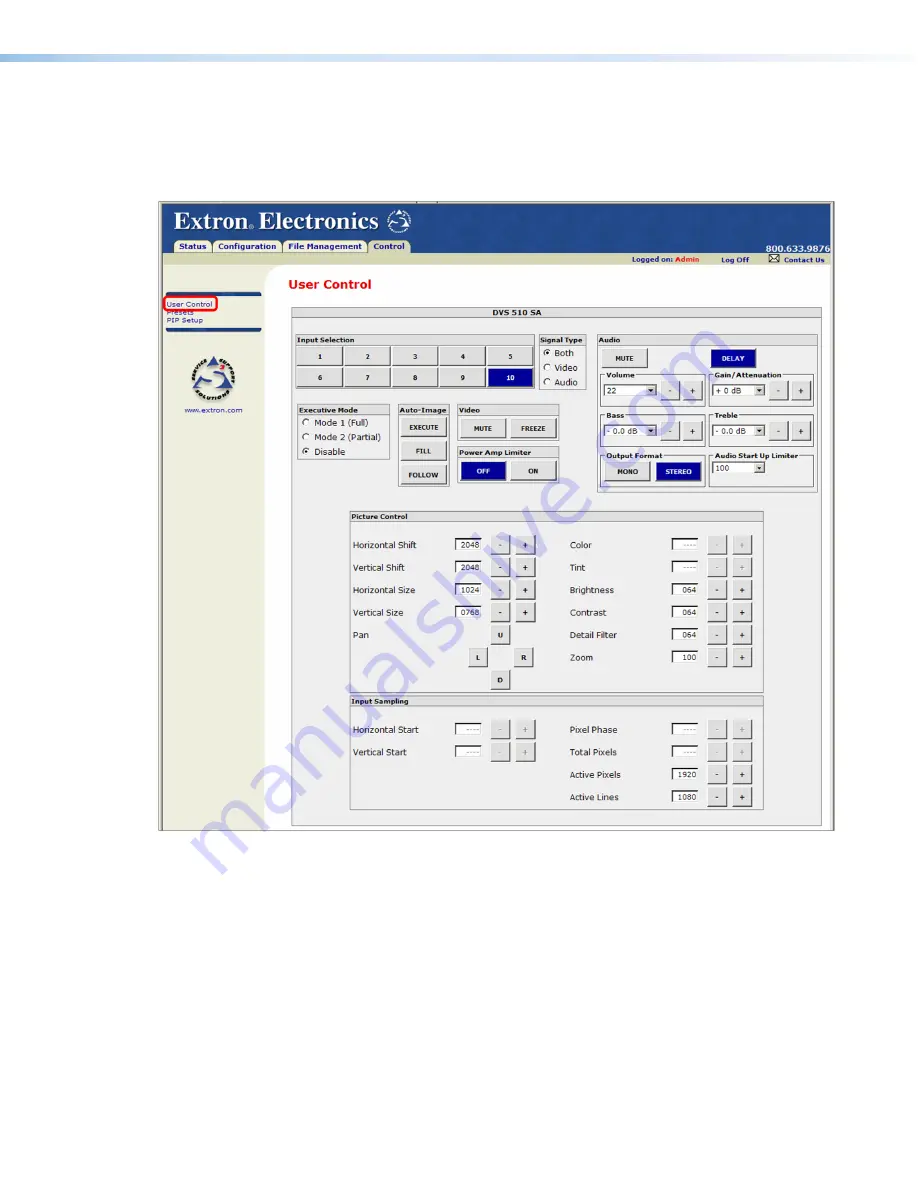 Extron electronics DVS 510 User Manual Download Page 109