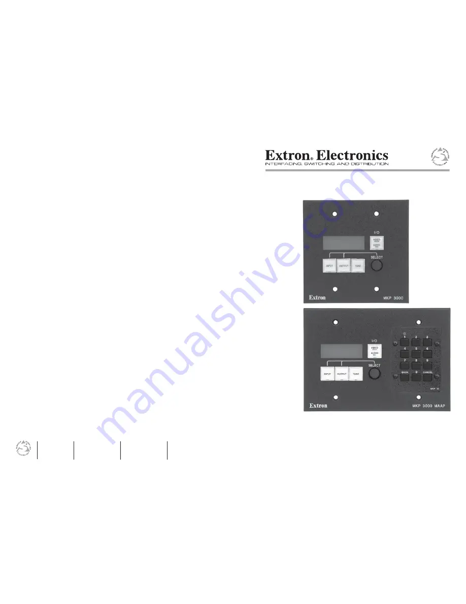 Extron electronics MKP 3000 User Manual Download Page 1