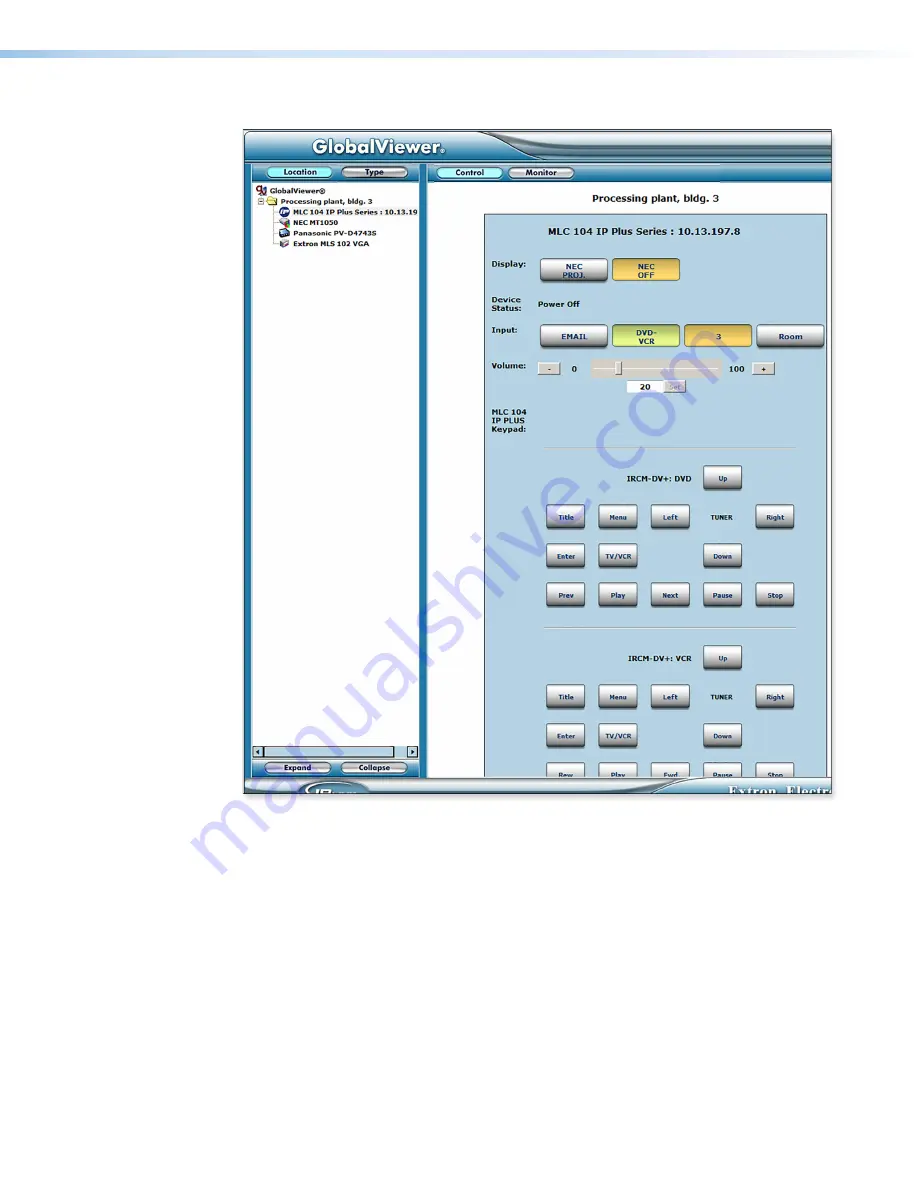 Extron electronics MLC 104 IP Plus Series User Manual Download Page 72