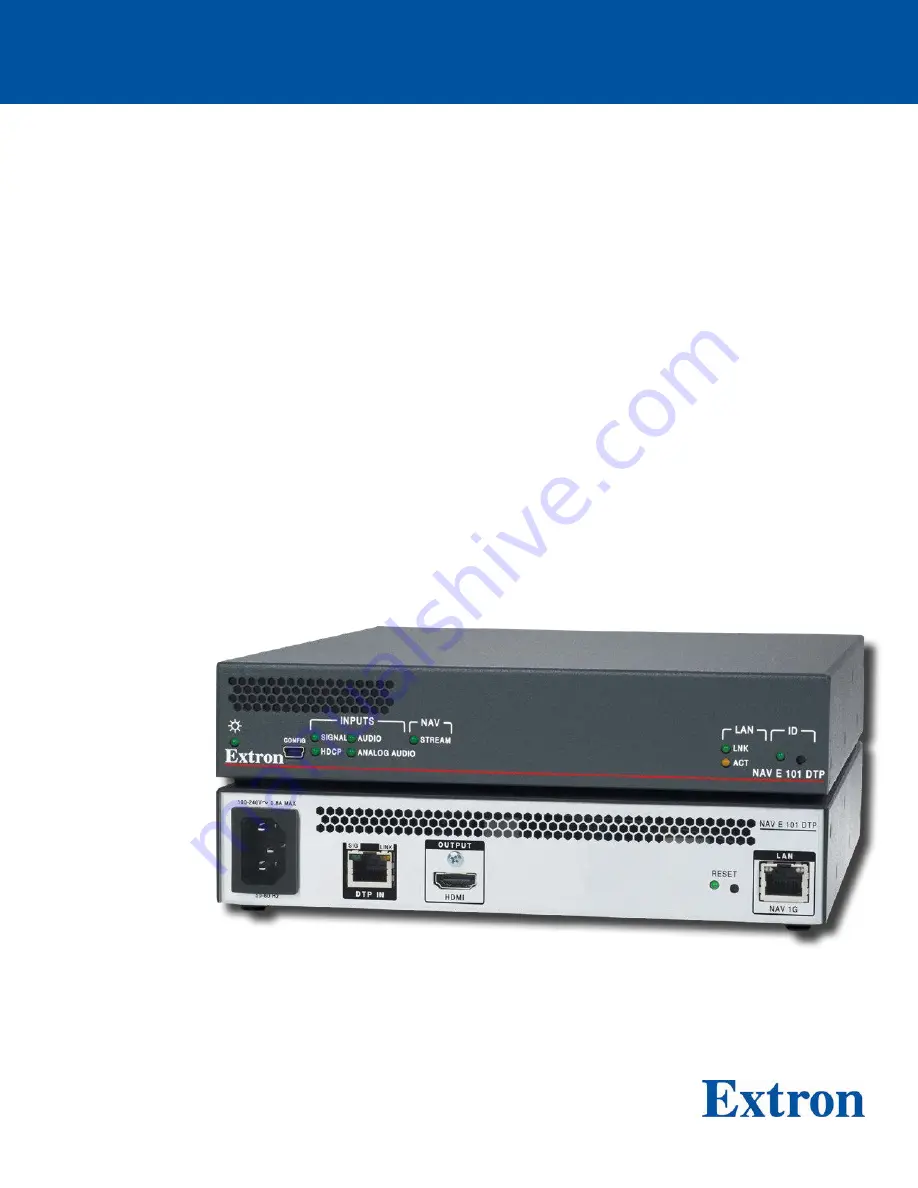 Extron electronics NAV E 101 DTP User Manual Download Page 1