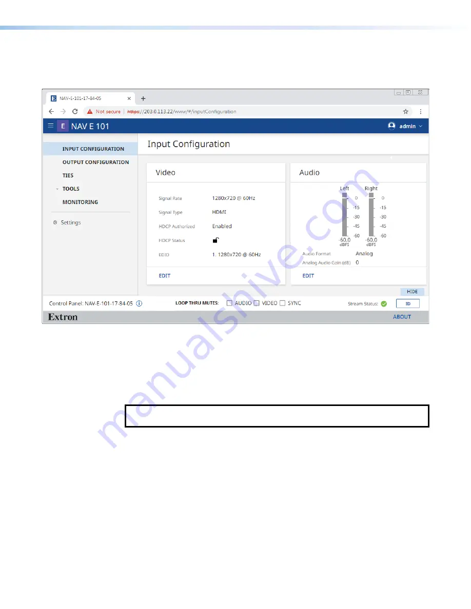 Extron electronics NAV E 101 User Manual Download Page 28