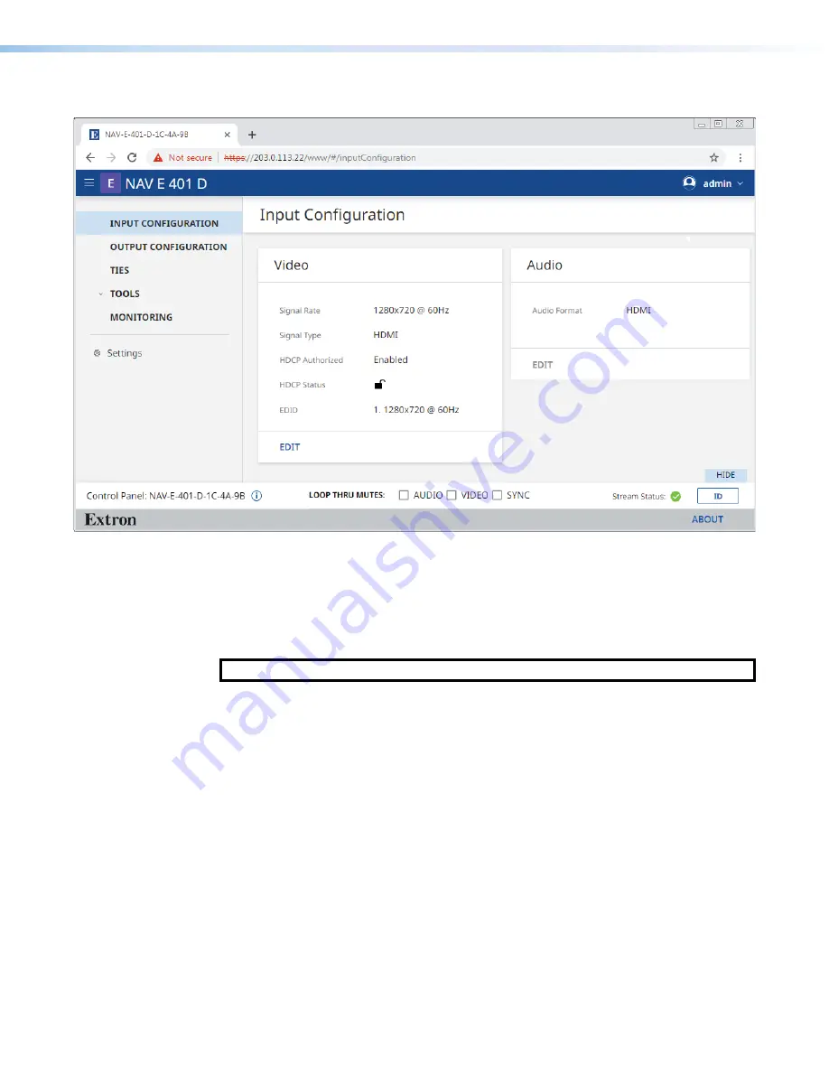 Extron electronics NAV E 201 D User Manual Download Page 33