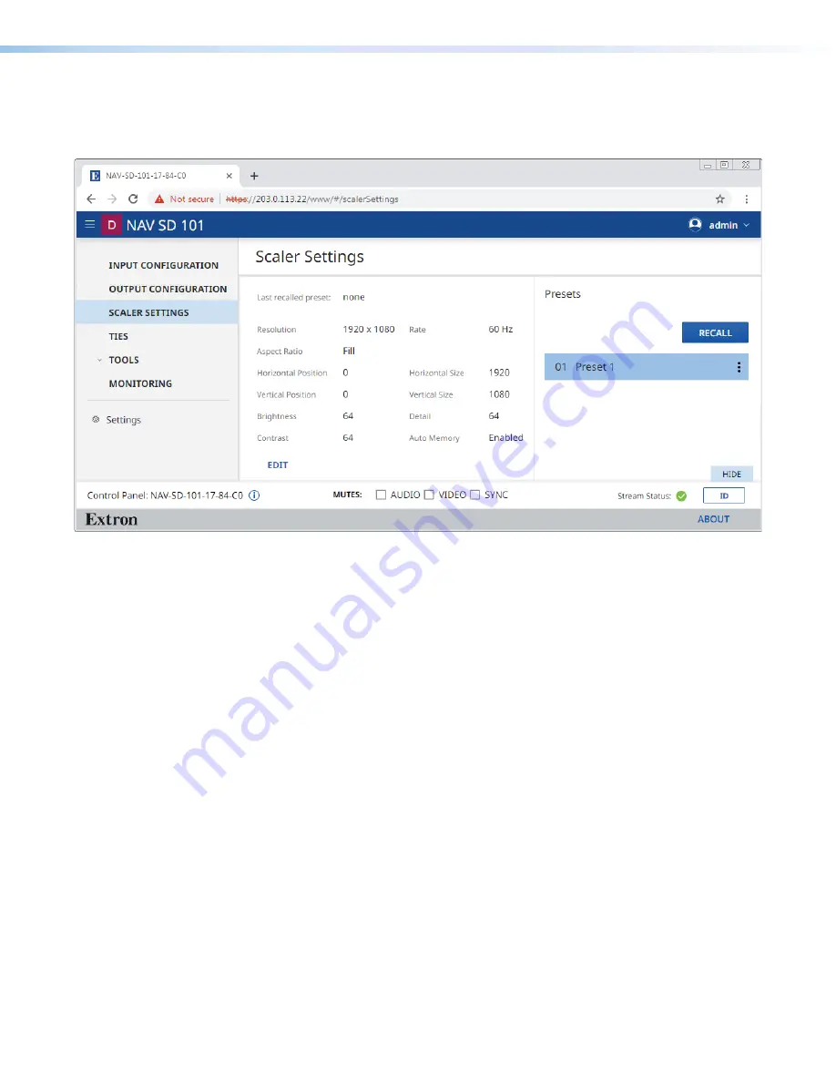 Extron electronics NAV SD 101 User Manual Download Page 37