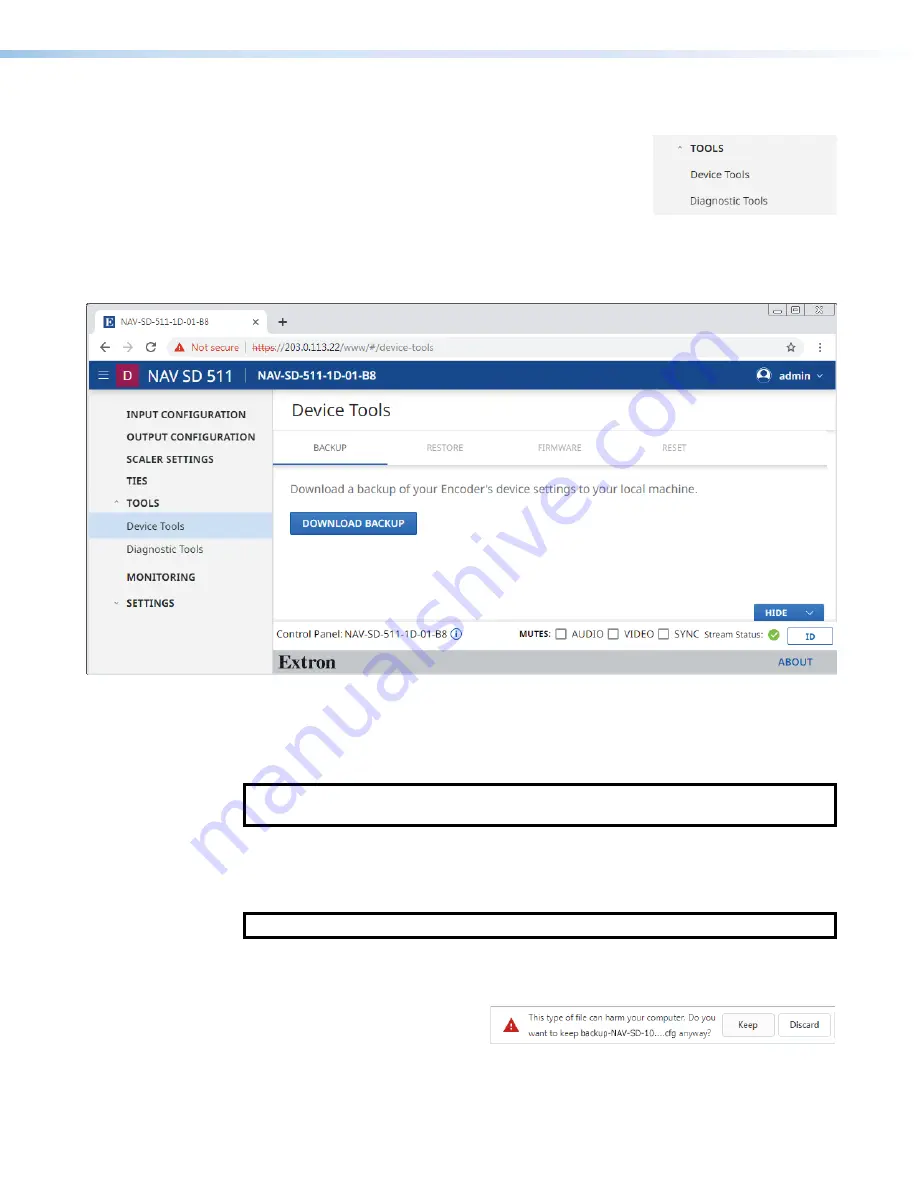 Extron electronics NAV SD 511 User Manual Download Page 47