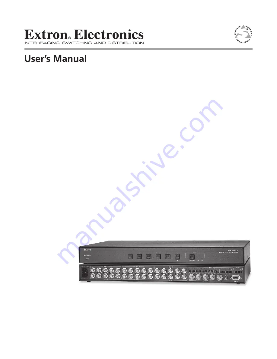 Extron electronics SW2 RGBHV Скачать руководство пользователя страница 1