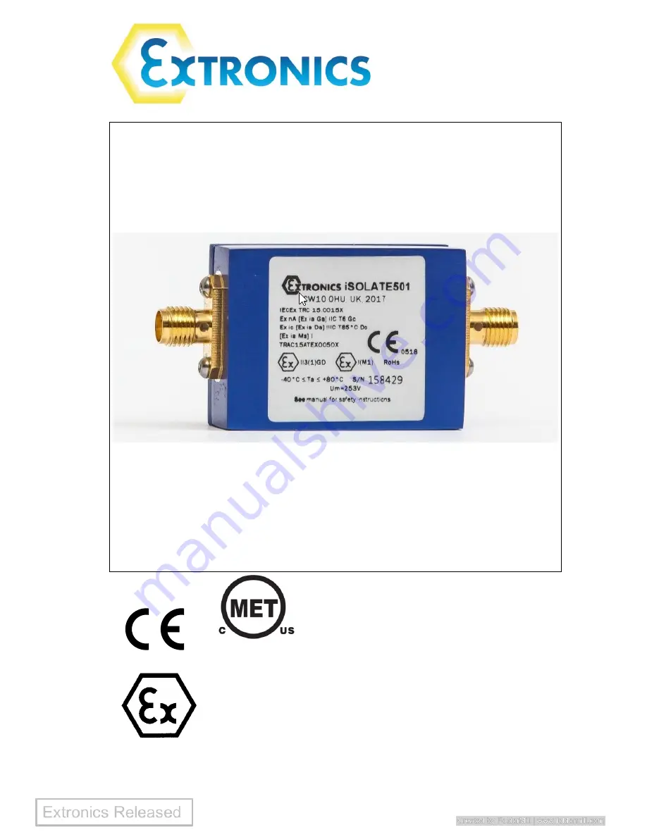 extronics iSOLATE501 Operating Manual Download Page 1