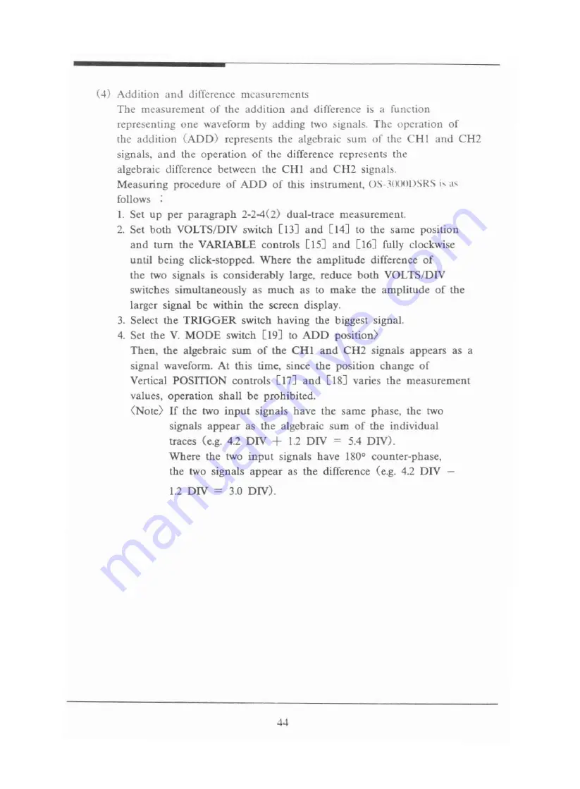 EZ Digital OS-3020D Operation Manual Download Page 44