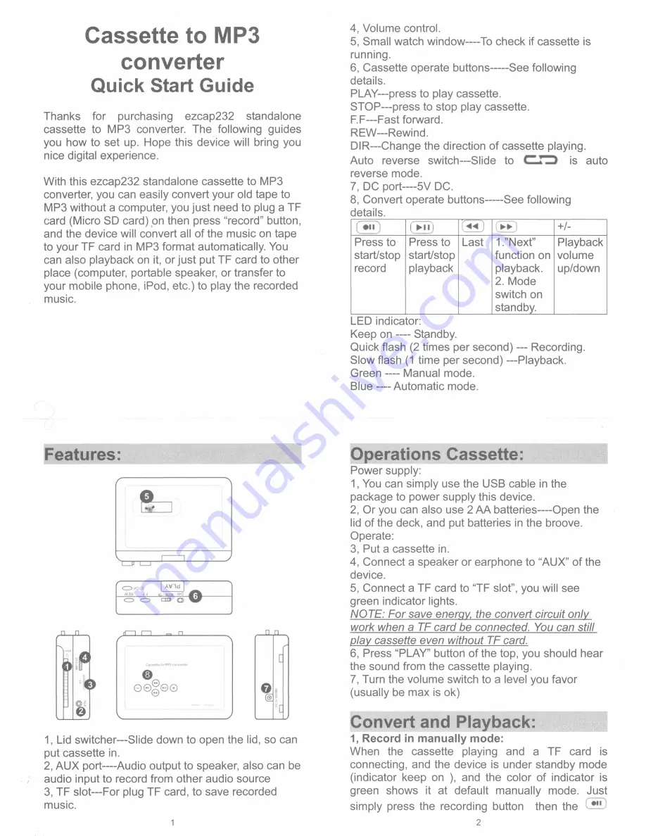 EzCAP ezcap232 Quick Start Manual Download Page 1