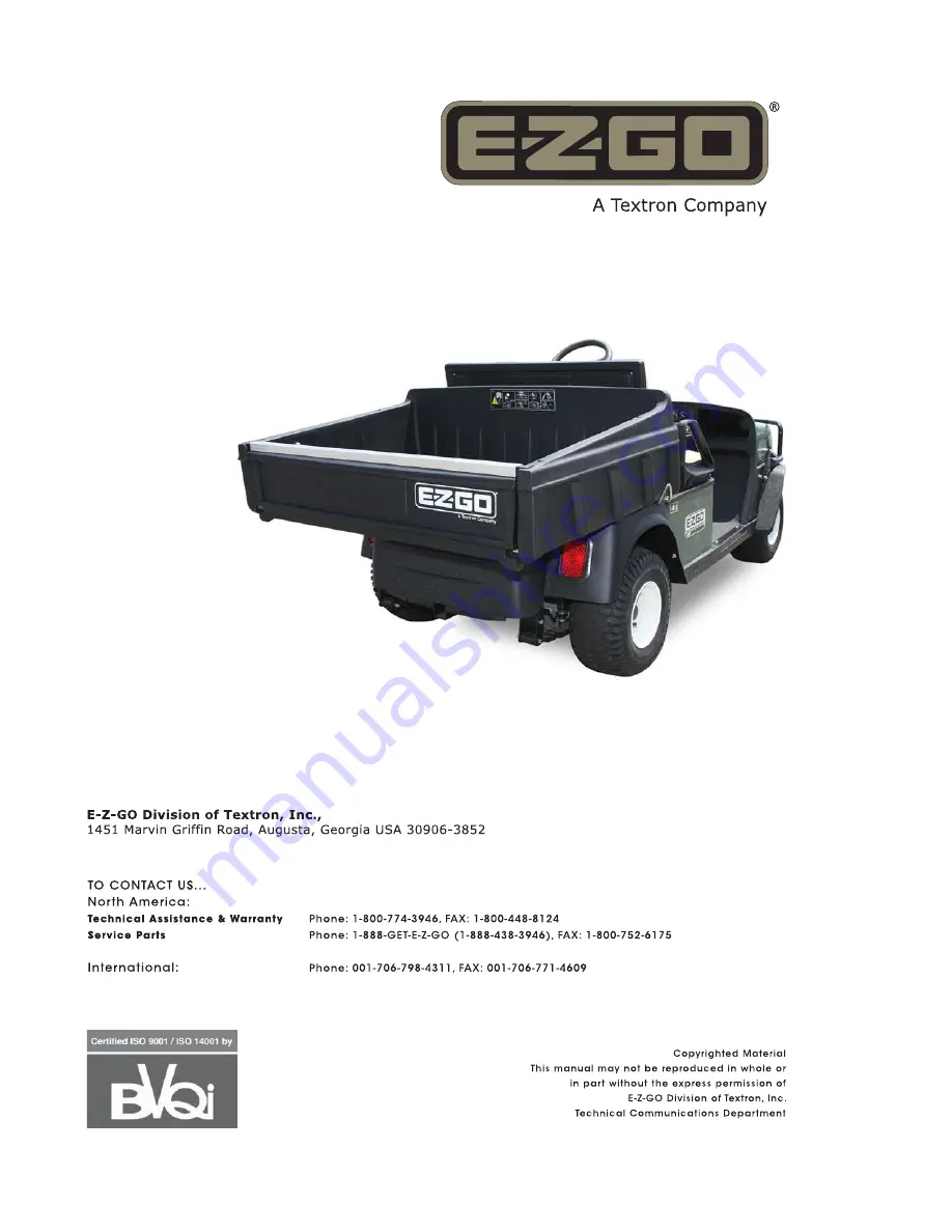 Ezgo 606905 Owner'S Manual Download Page 70