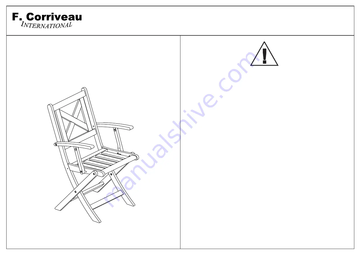 F. CORRIVEAU INTERNATIONAL Nancy II Dining set Скачать руководство пользователя страница 1