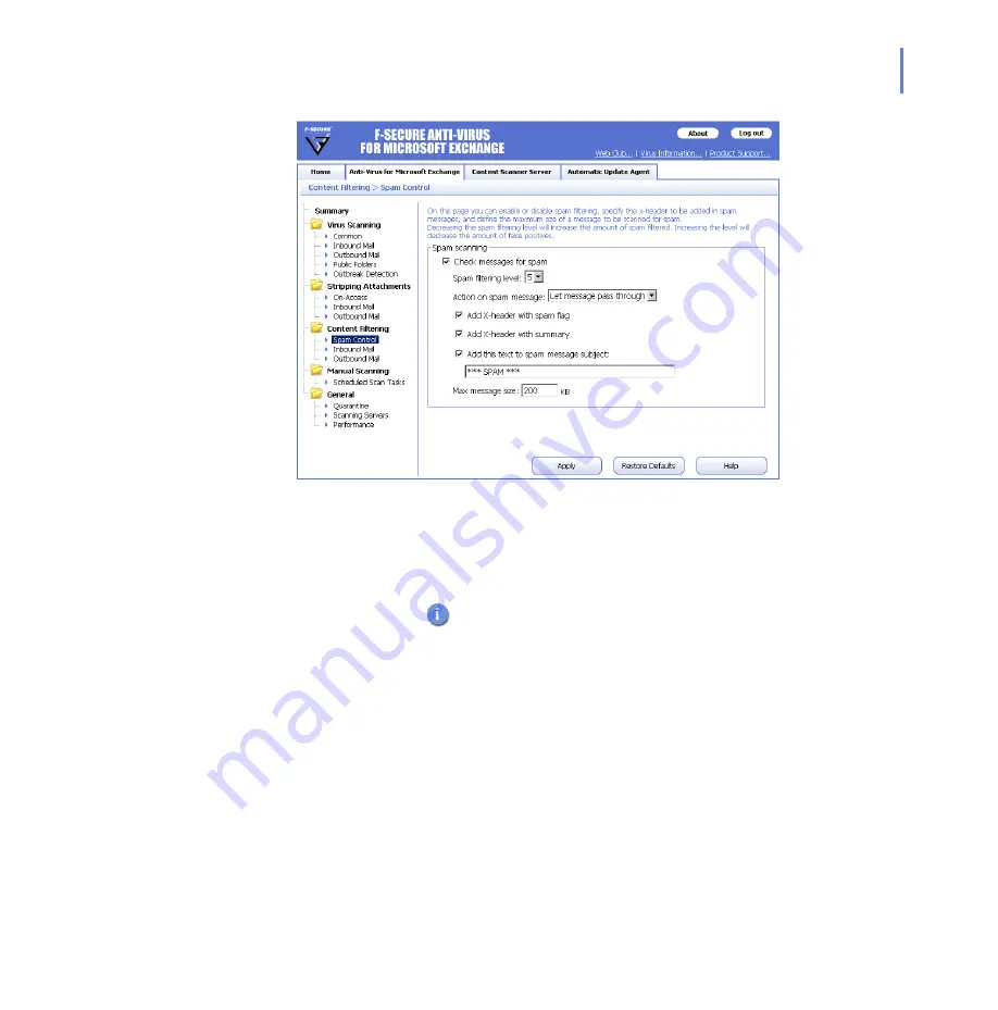 F-SECURE ANTI-VIRUS - FOR MICROSOFT EXCHANGE Administrator'S Manual Download Page 181