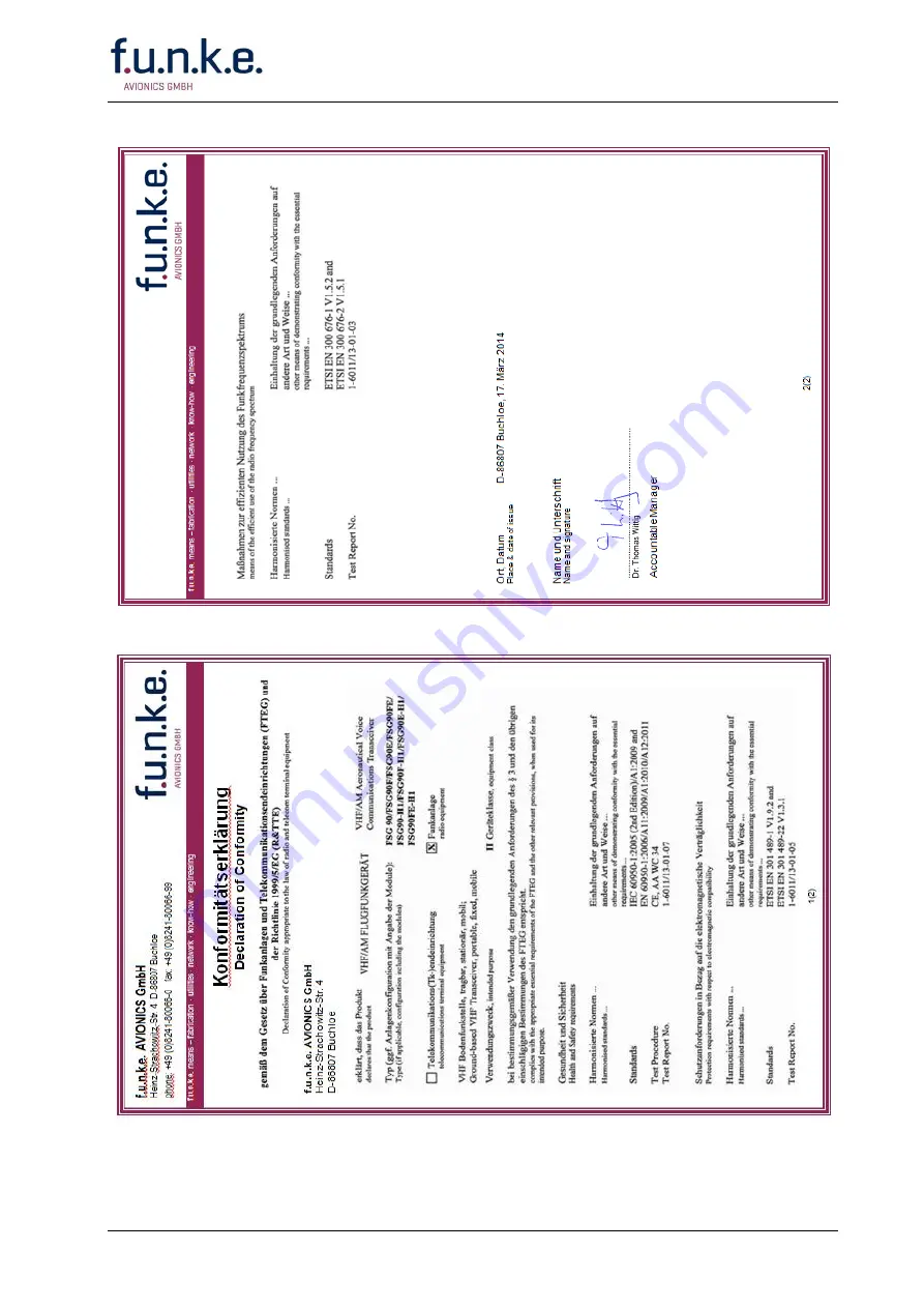 F.u.n.k.e. FSG 90 Installation & Operation Manual Download Page 77