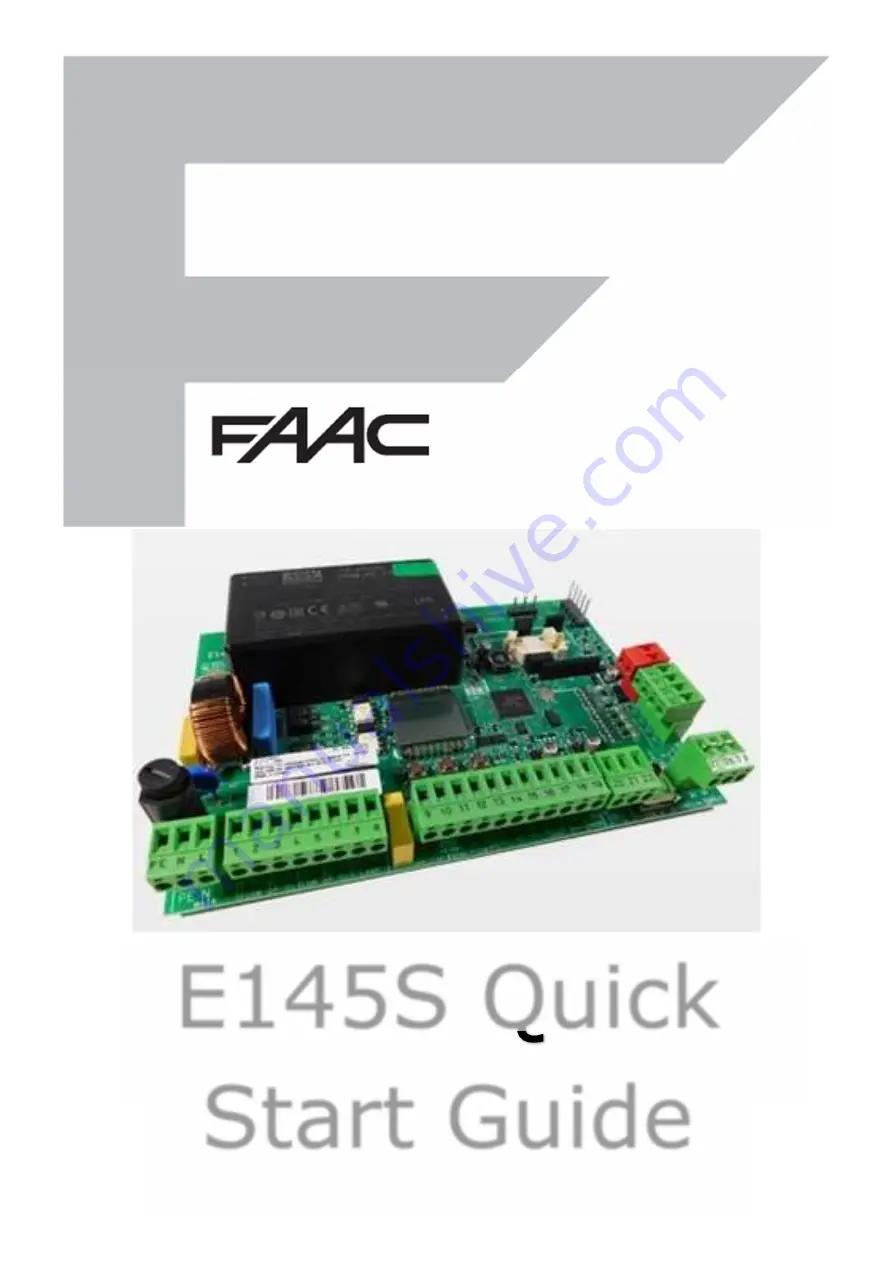 FAAC E145S Quick Start Manual Download Page 1