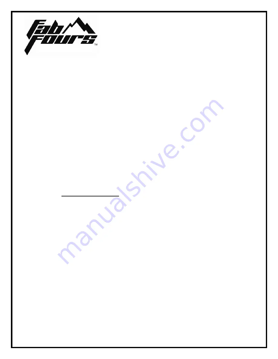 Fab Fours H2340 Installation Instructions Manual Download Page 20