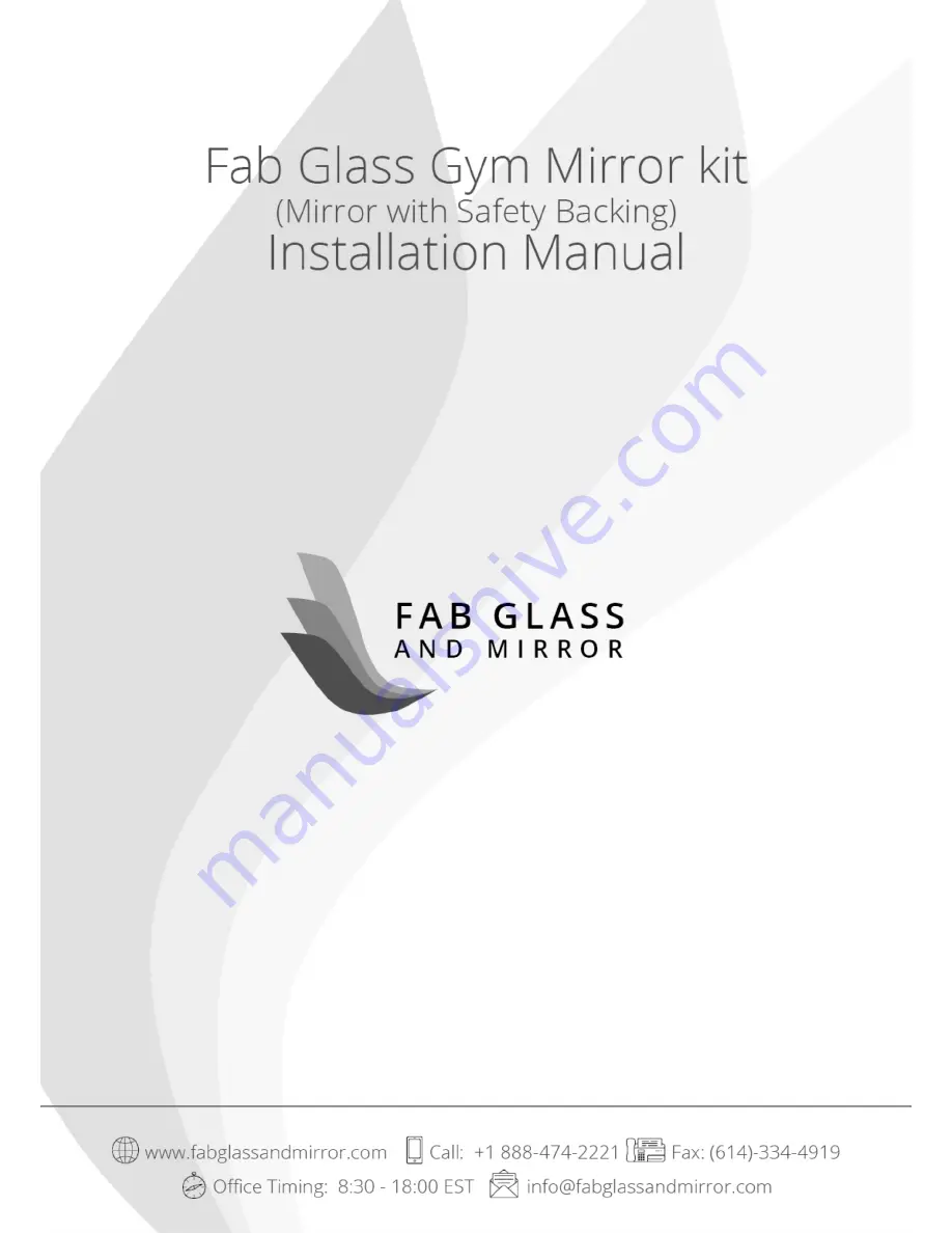 FAB GLASS AND MIRROR Gym Mirror Installation Manual Download Page 1