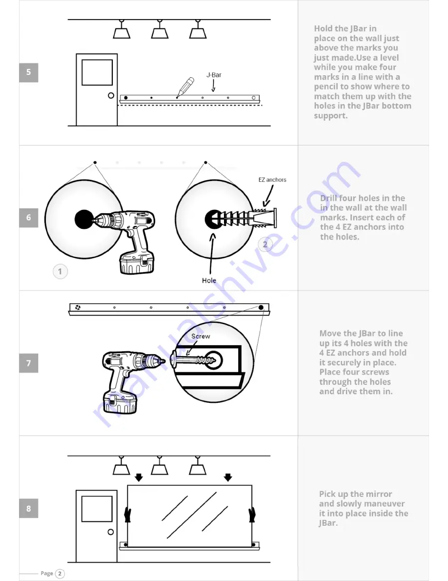 FAB GLASS AND MIRROR Gym Mirror Скачать руководство пользователя страница 4