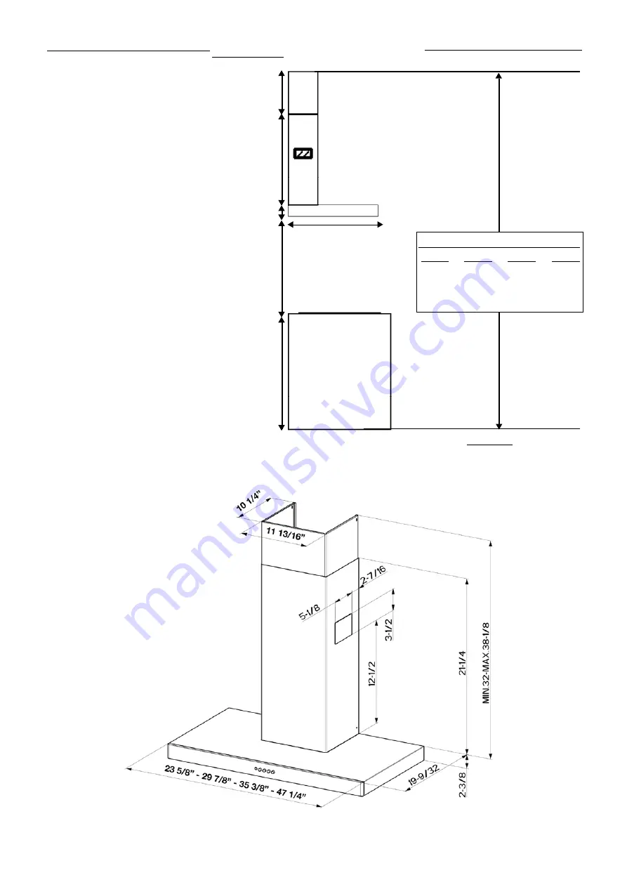 Faber STILO Wall Mount Canopy Rangehood Installation Instructions Manual Download Page 6