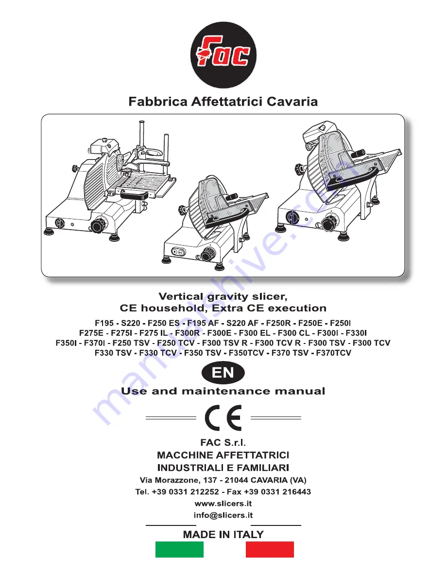 Fac F195 Скачать руководство пользователя страница 1